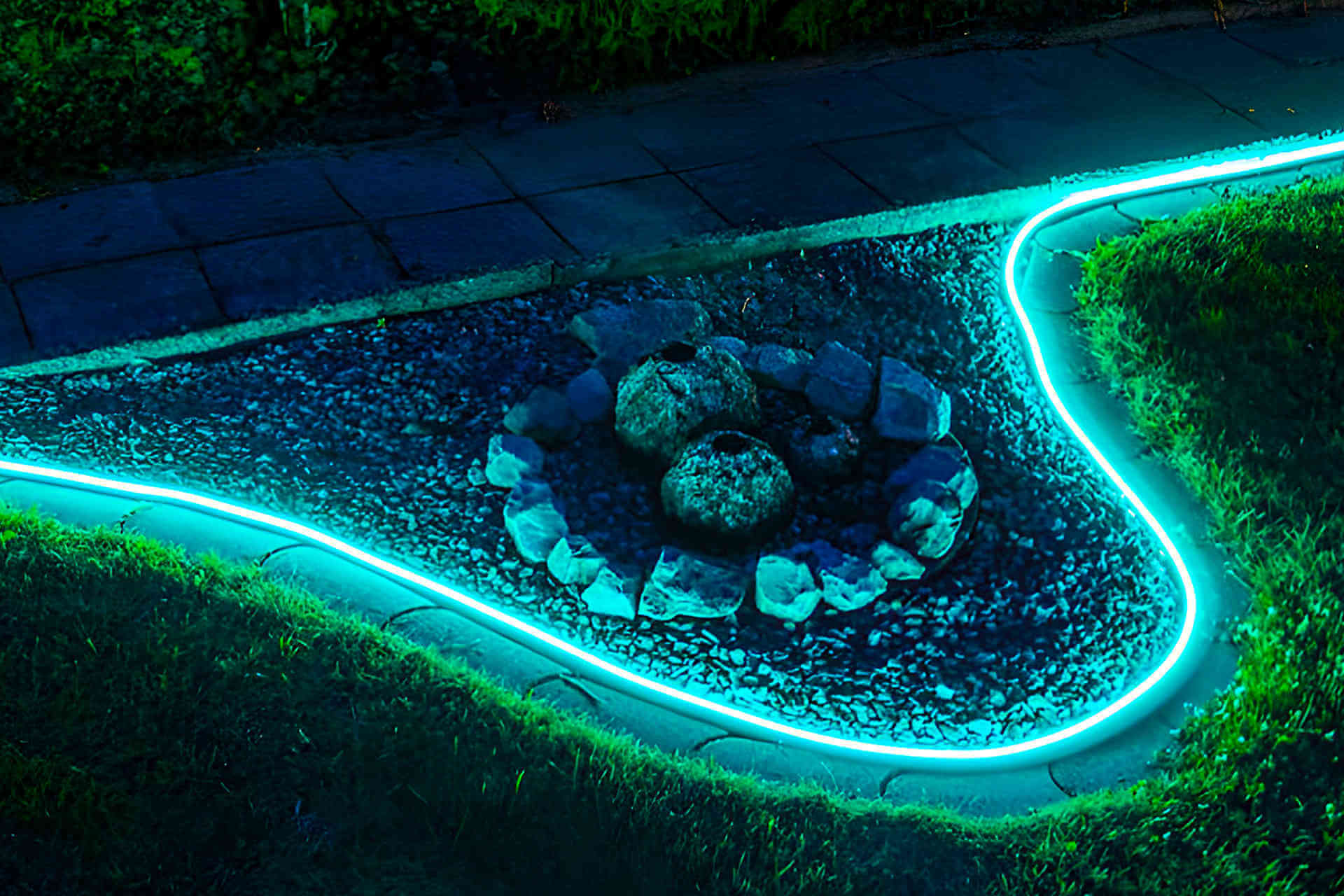 LED outdoor light strip emitting blue light