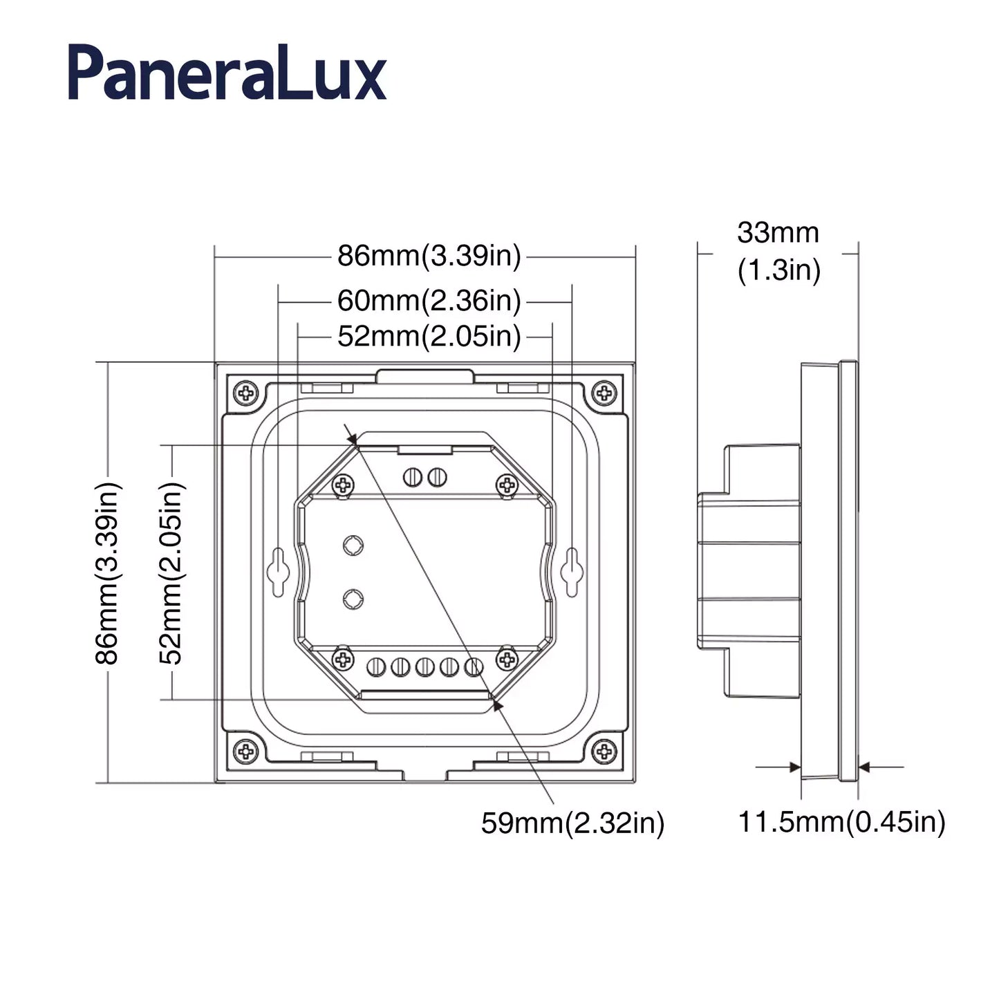 Specifications Diagram of IP67 DMX512 Master Controller