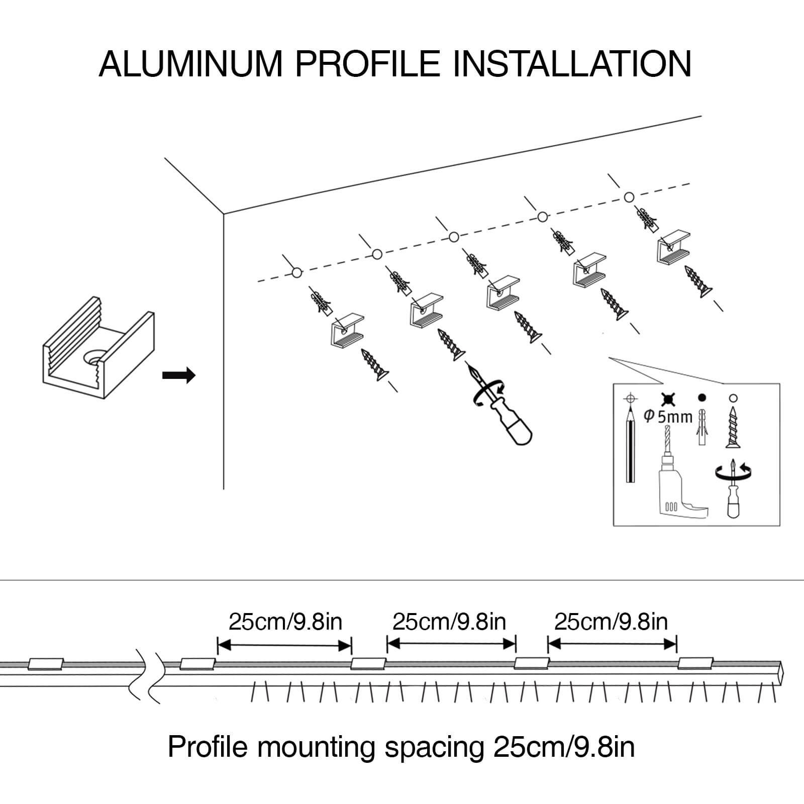 Stair Step lighting Aluminum Profile Installation