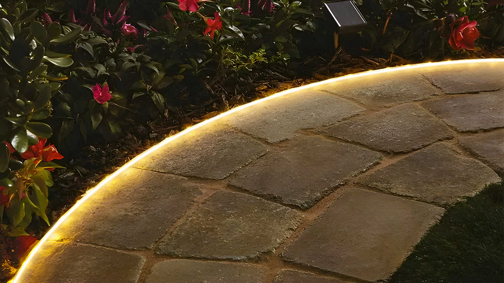 A Outdoor Pathway with PaneraLux Outdoor Landscape Lighting