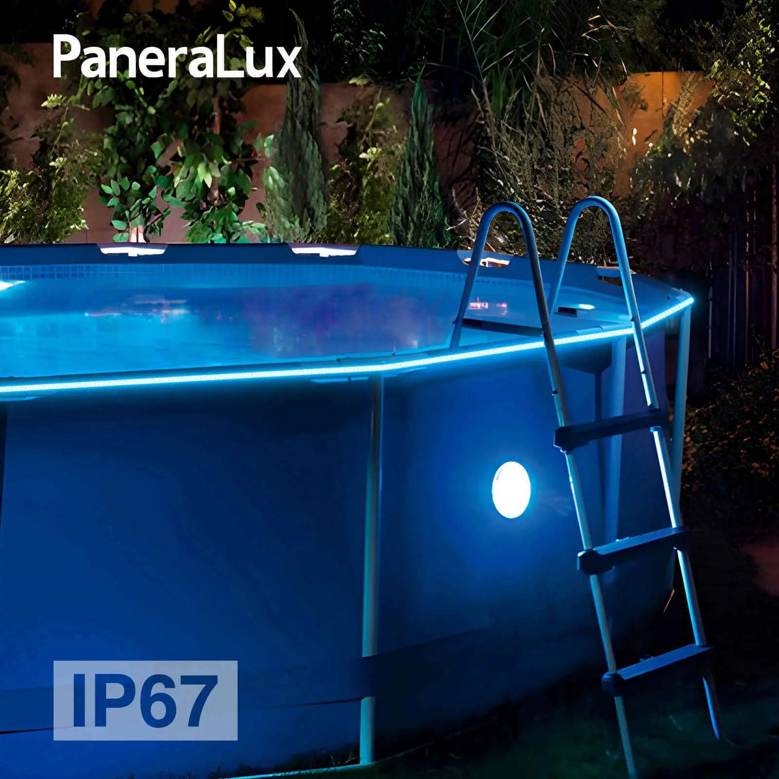 paneralux Above Ground pool lights light-up effect below above ground swimming pool rail