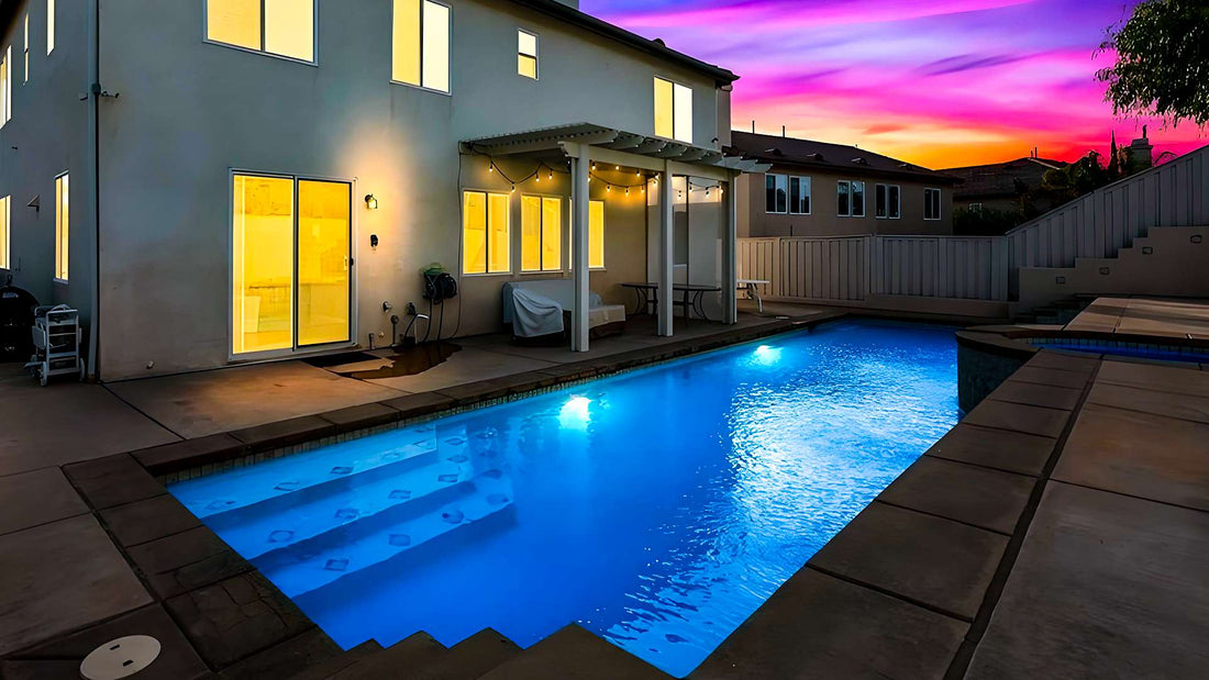 Pool Underwater Lighting under rosy cloud