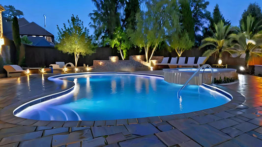 A Heated Pool with Pool LED Light Strip