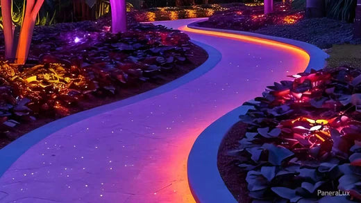 Colored Path Lights for Outdoor Backyard Lighting Ideas