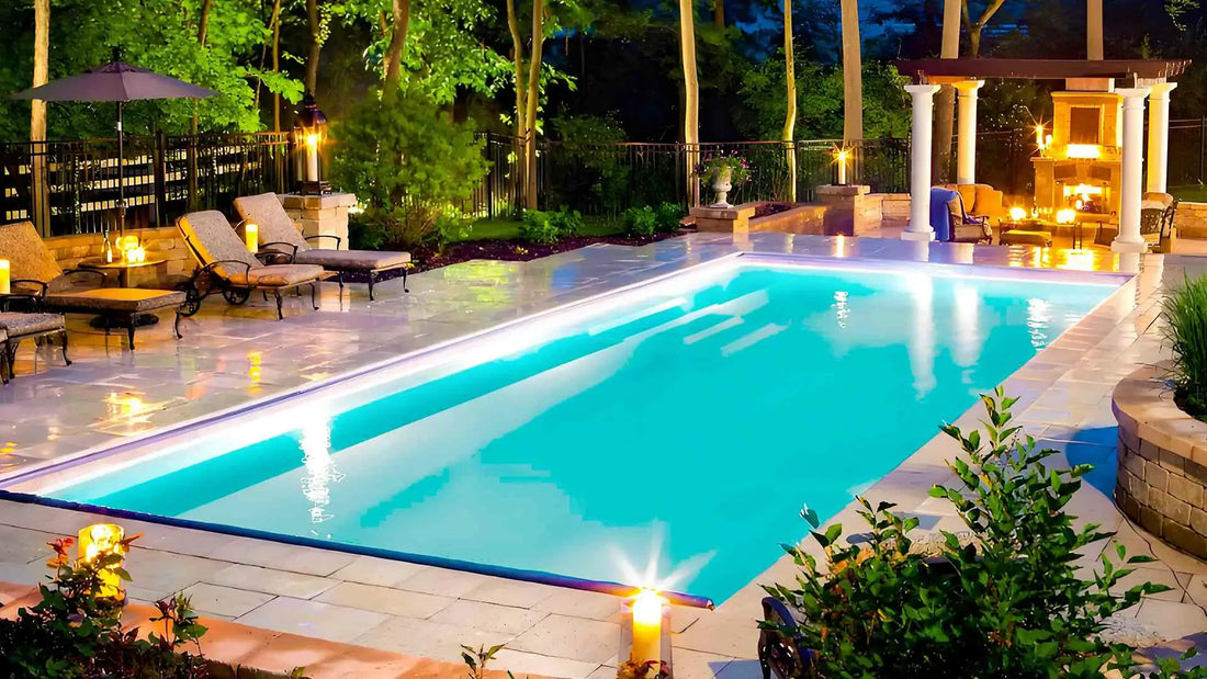 The lights in the swimming pool