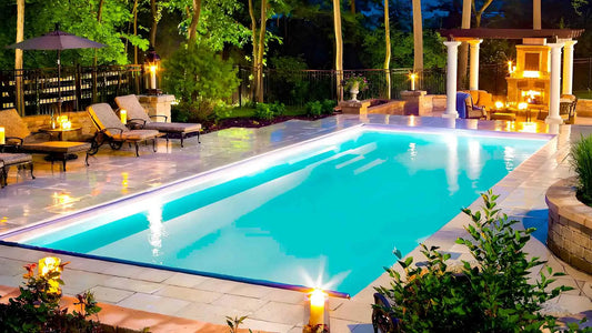 The lights in the swimming pool