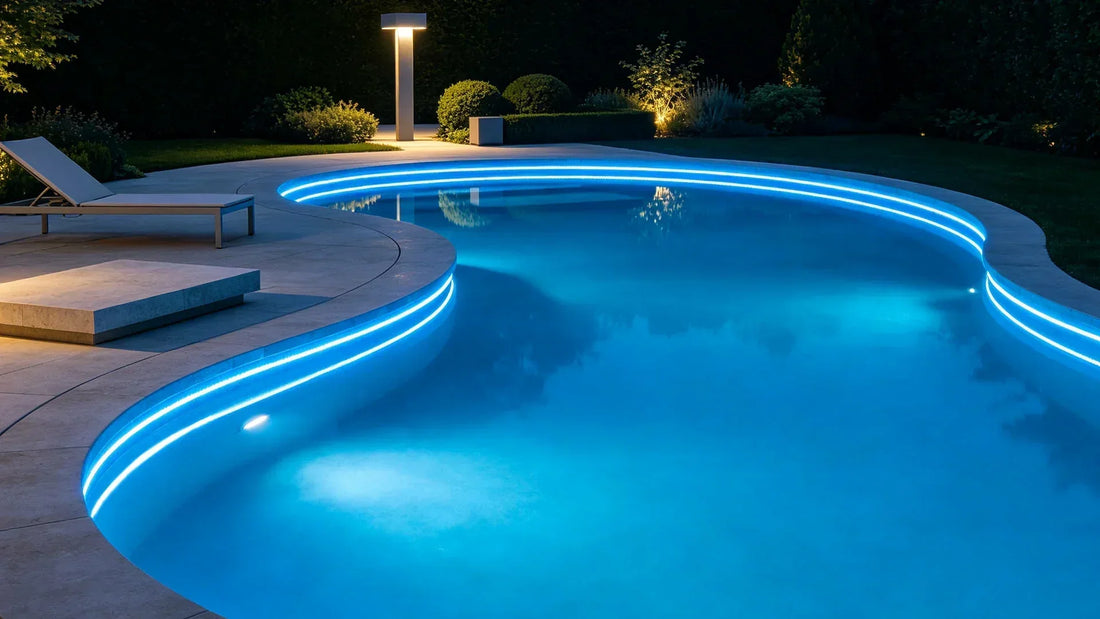 LED pool strip lights blue