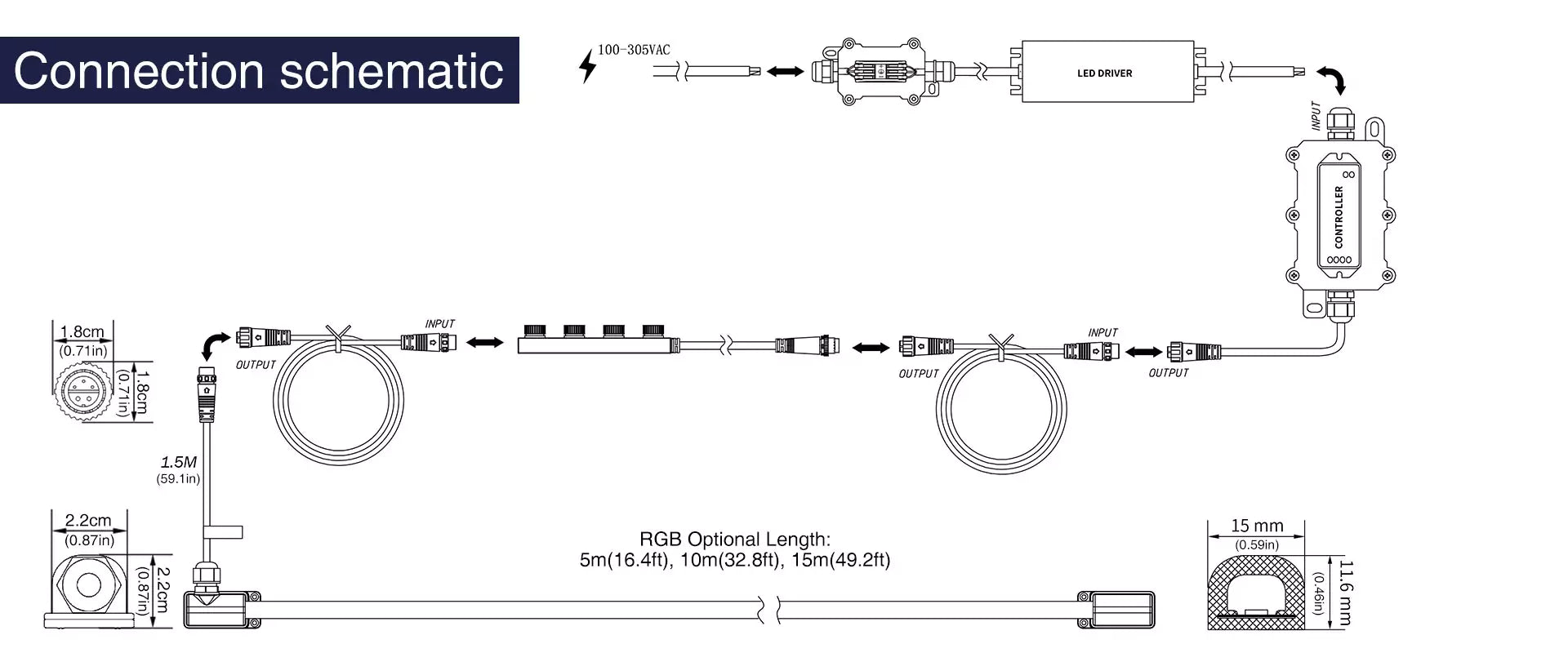 Connection Schematic of PaneraLux Colored Pool Lights