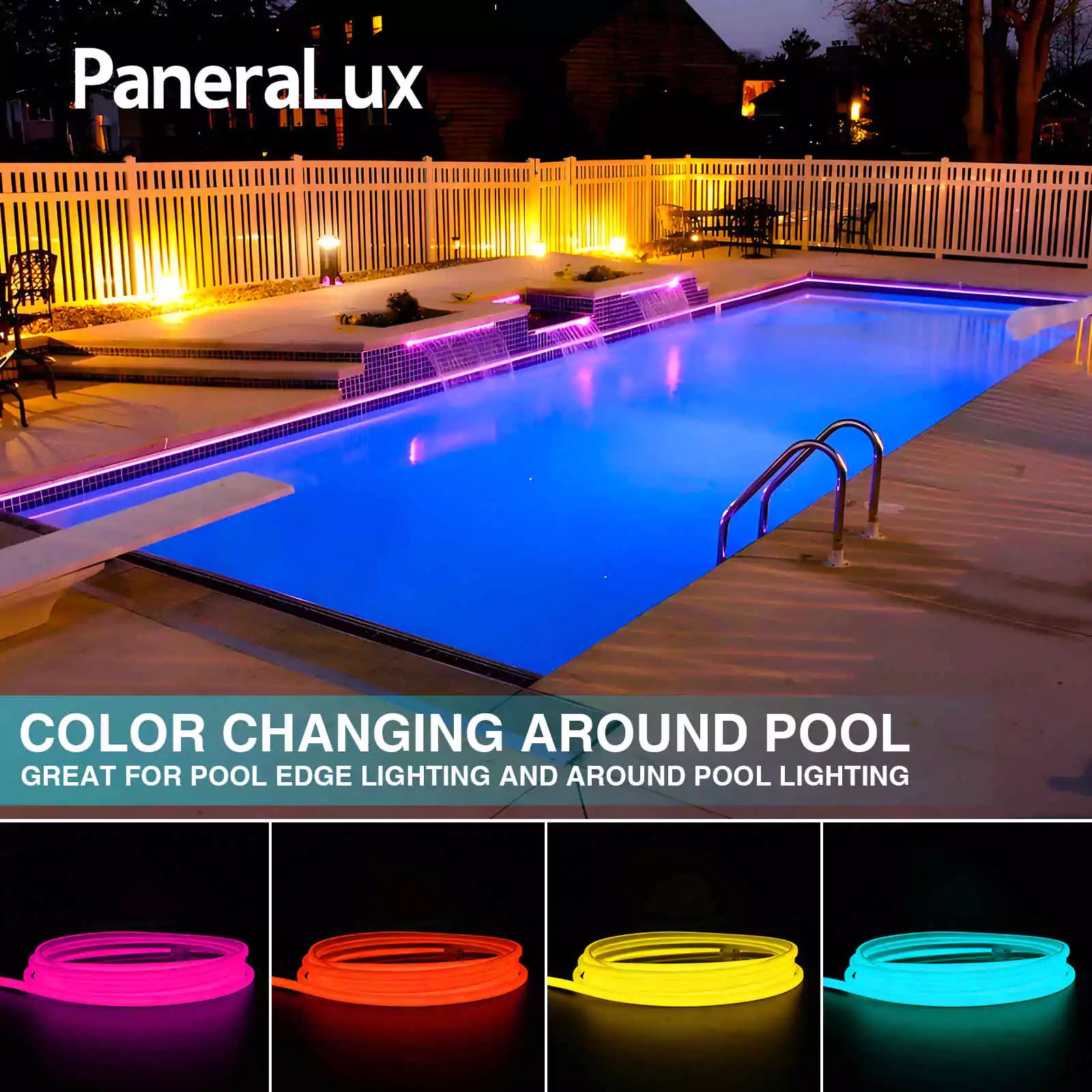PaneraLux Colored Pool Lights Light-Up Effect in the Swimming Pool