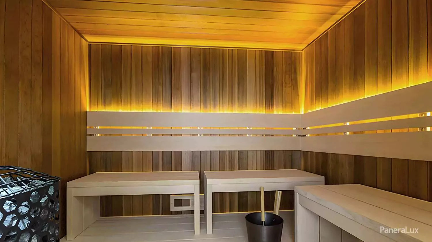 Sauna LED Strip Light in Traditional Sauna Indoor
