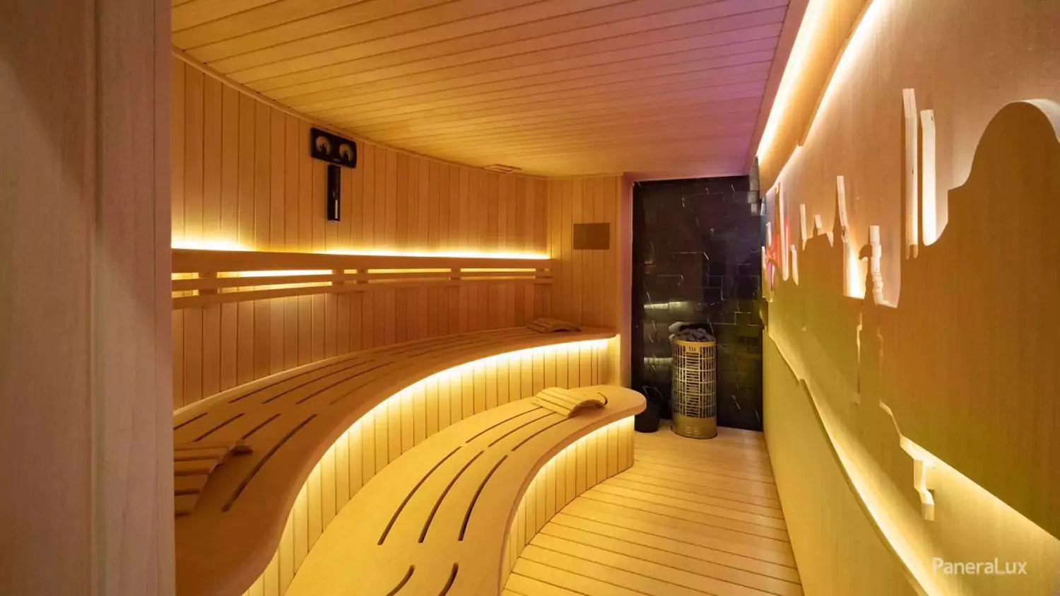 Steam Room Light Fixtures in High Temperature Sauna Room Design