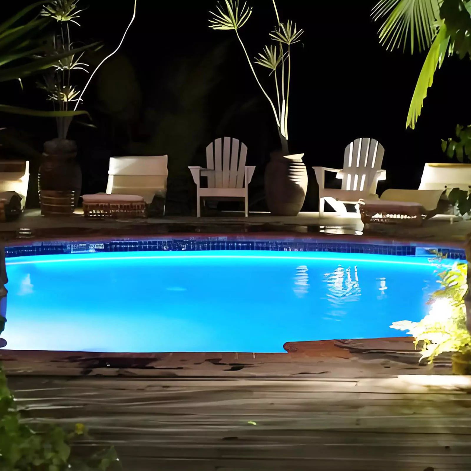 A Pool with Underwater LED Lights for Swimming Pool